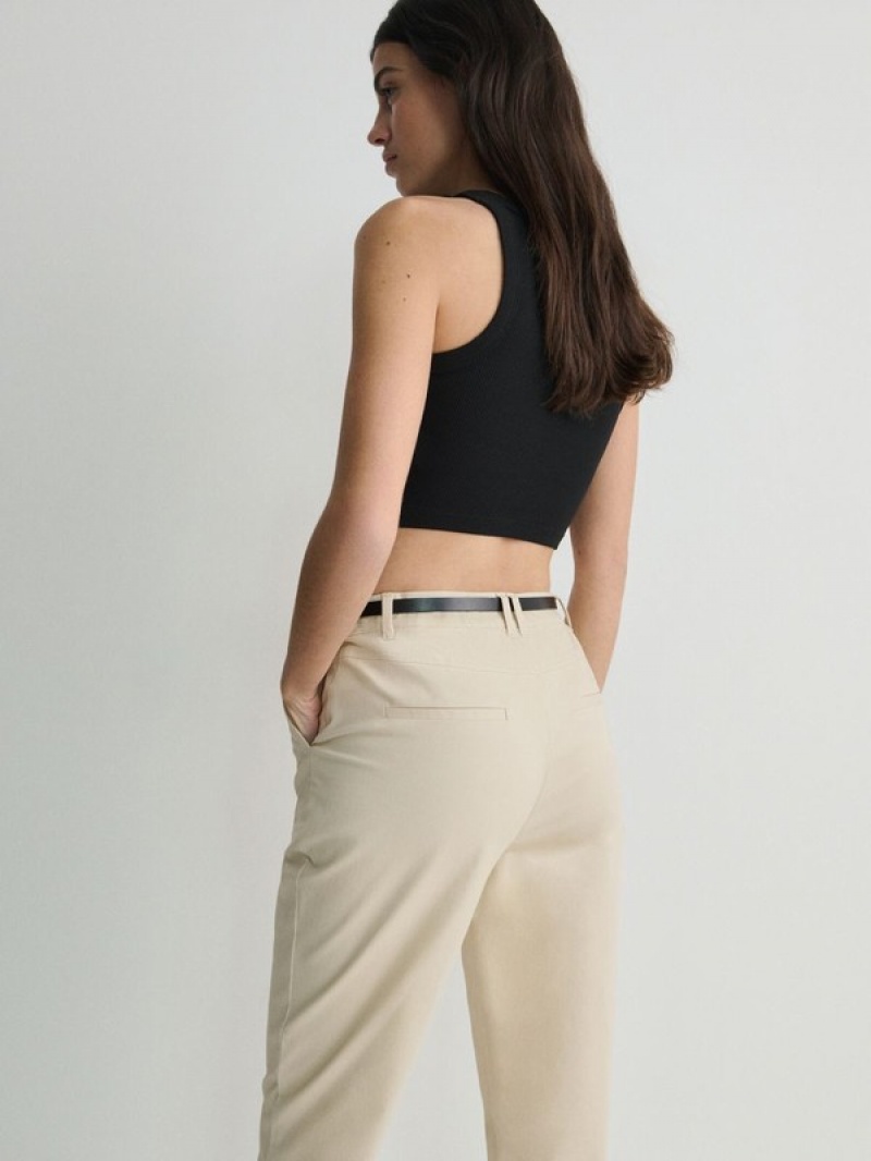 Reserved Chino With Hosen Damen Beige | HON-027894