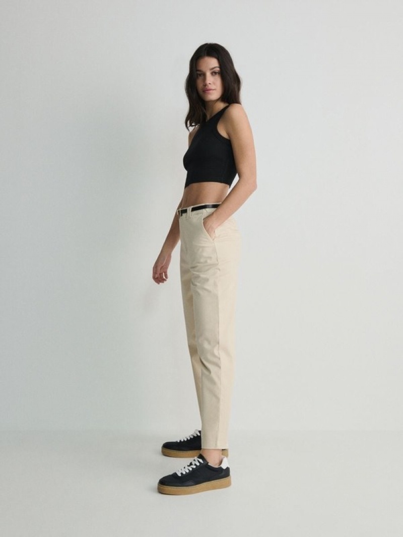 Reserved Chino With Hosen Damen Beige | HON-027894