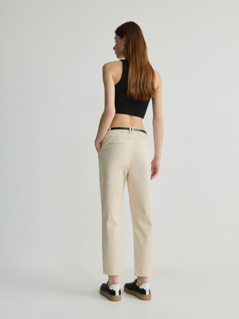 Reserved Chino With Hosen Damen Beige | RAW-463198