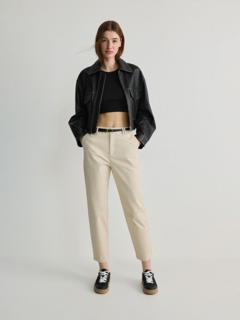 Reserved Chino With Hosen Damen Beige | RAW-463198