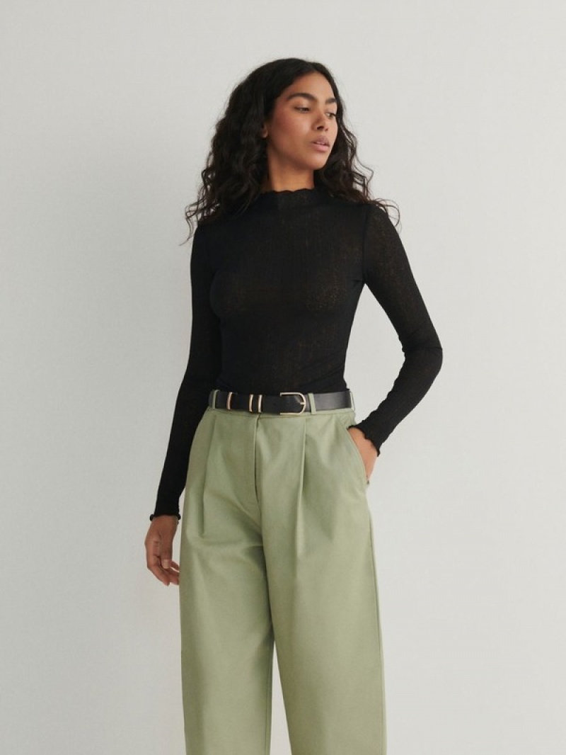 Reserved Chino With Hosen Damen Grün | CTE-054316