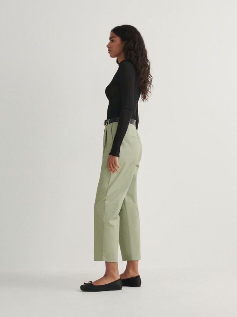 Reserved Chino With Hosen Damen Grün | CTE-054316