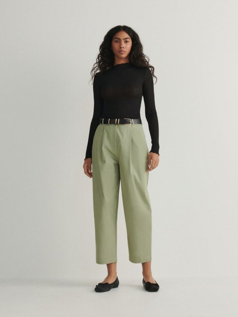 Reserved Chino With Hosen Damen Grün | CTE-054316