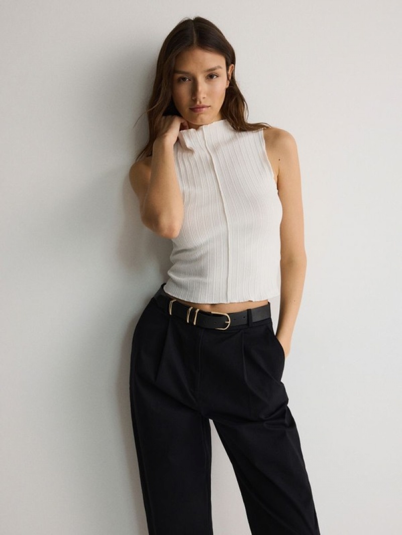 Reserved Chino With Hosen Damen Schwarz | KQZ-053189