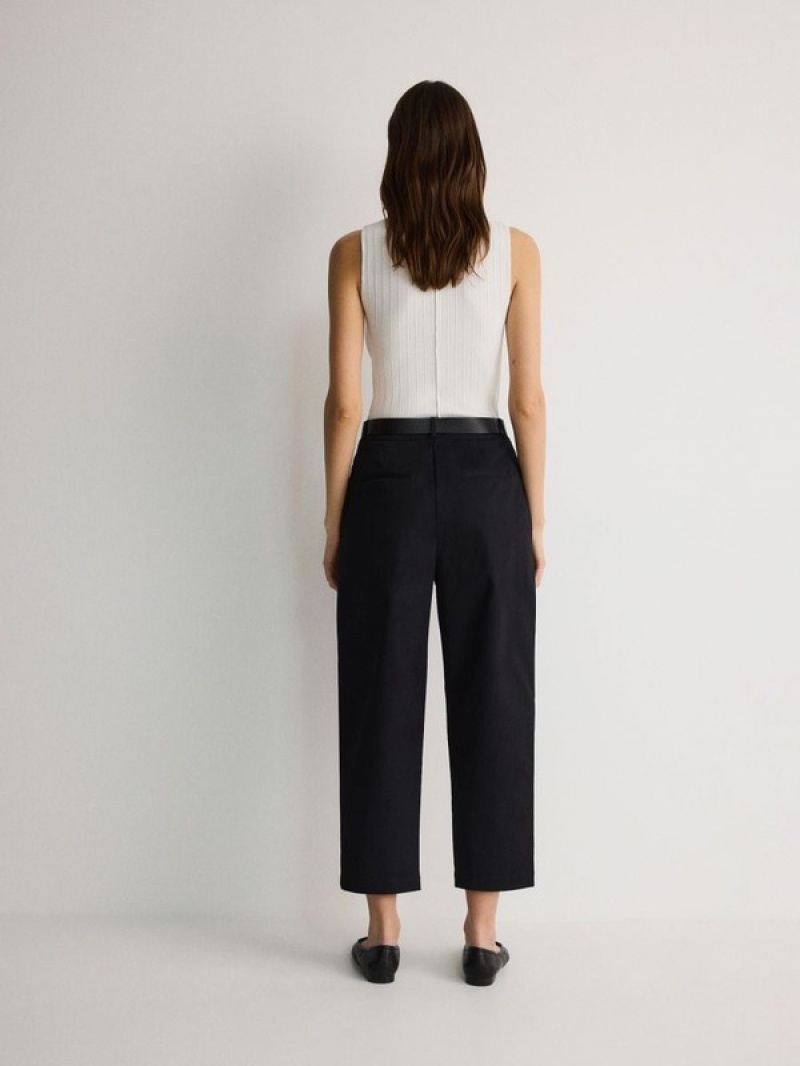 Reserved Chino With Hosen Damen Schwarz | KQZ-053189