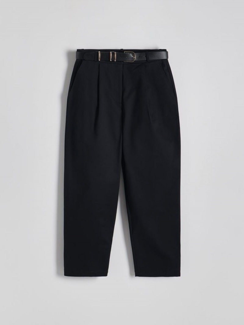 Reserved Chino With Hosen Damen Schwarz | KQZ-053189