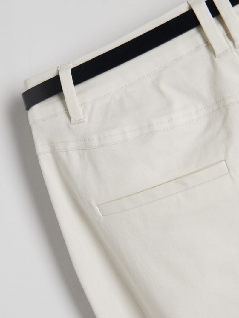 Reserved Chino With Hosen Damen Weiß | UNA-956481