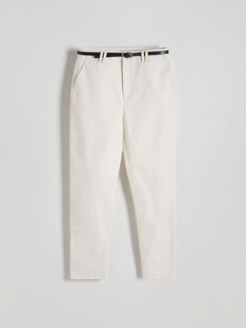 Reserved Chino With Hosen Damen Weiß | UNA-956481