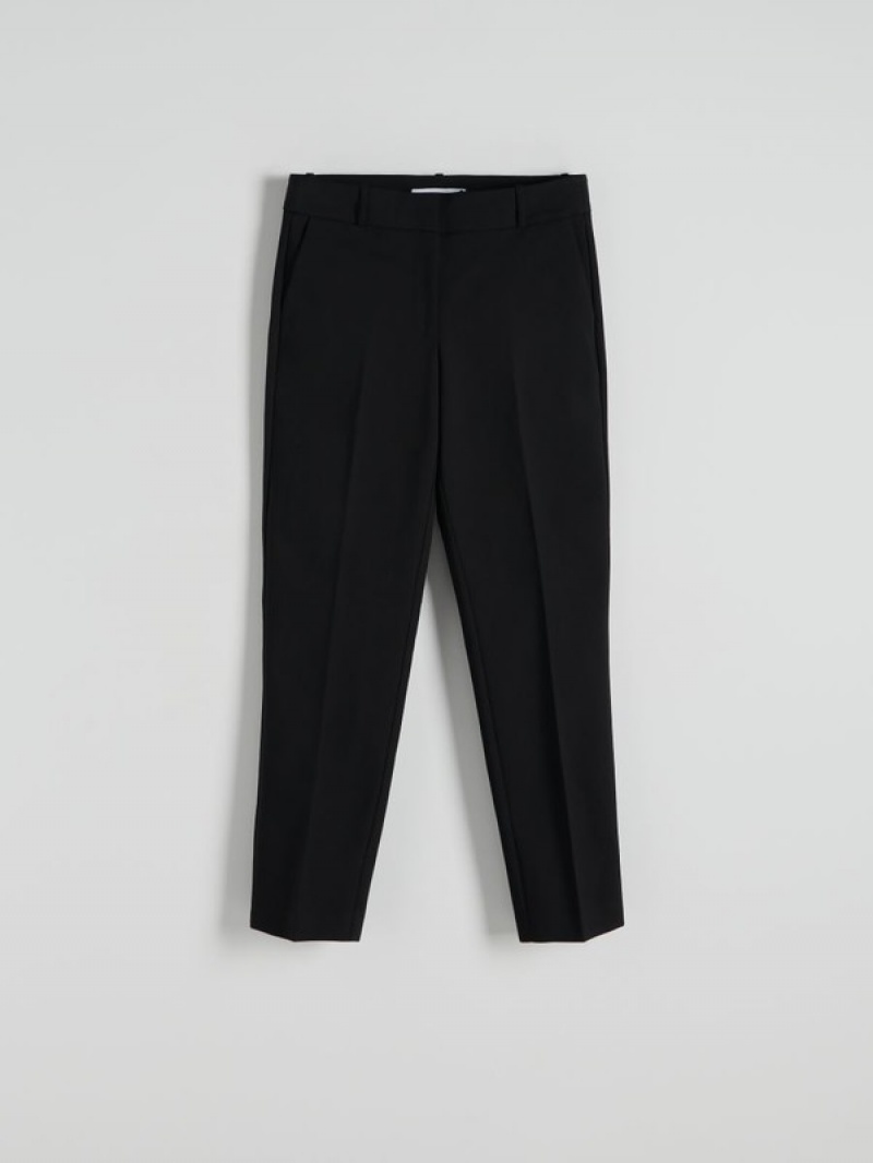 Reserved Cigarettepressed Crease Hosen Damen Schwarz | KBX-097426