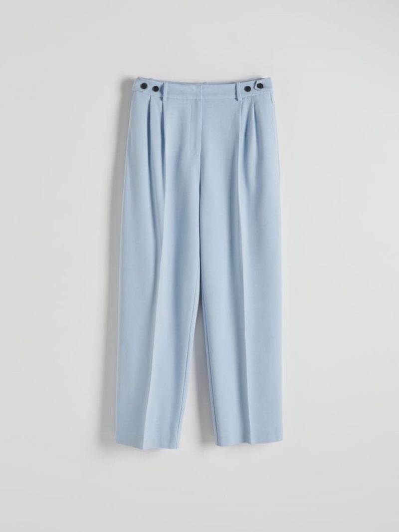 Reserved Cigarettepressed Crease Hosen Damen Hellblau | KIQ-576149