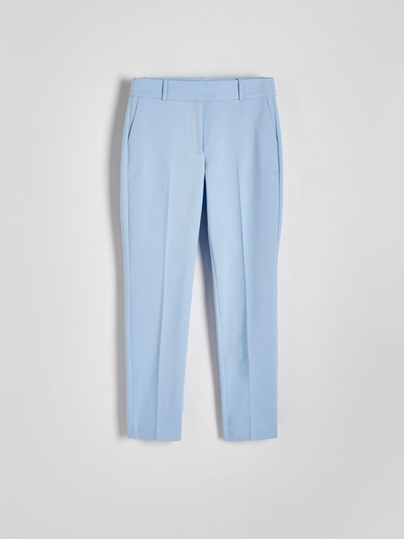 Reserved Cigarettepressed Crease Hosen Damen Hellblau | HMZ-845169