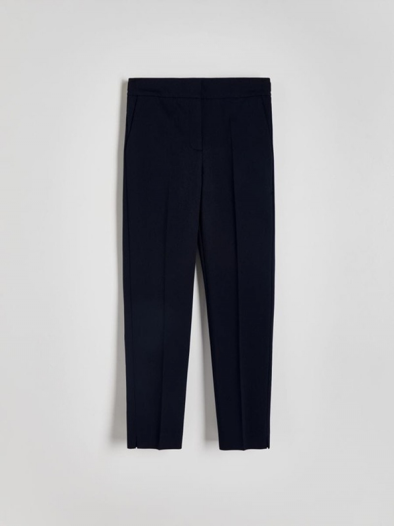 Reserved Cigarettepressed Crease Hosen Damen Navy | JYA-326504