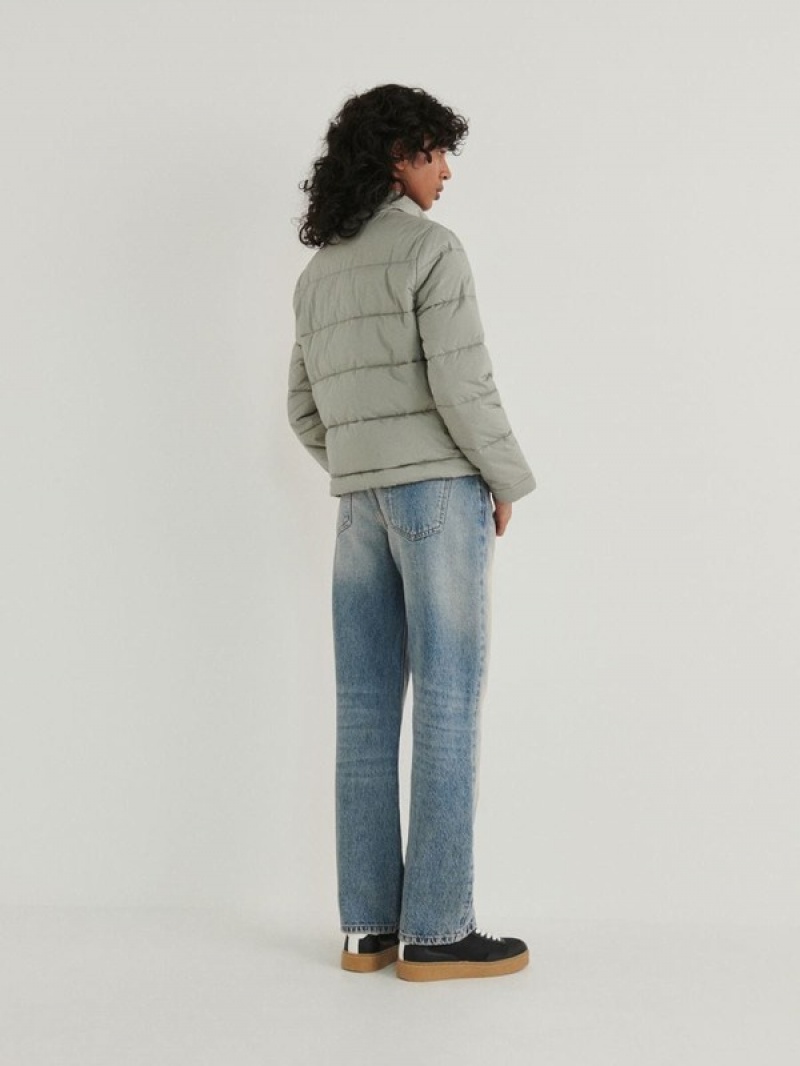 Reserved Cropped Gesteppt Jacken Damen Grün | MSJ-092581