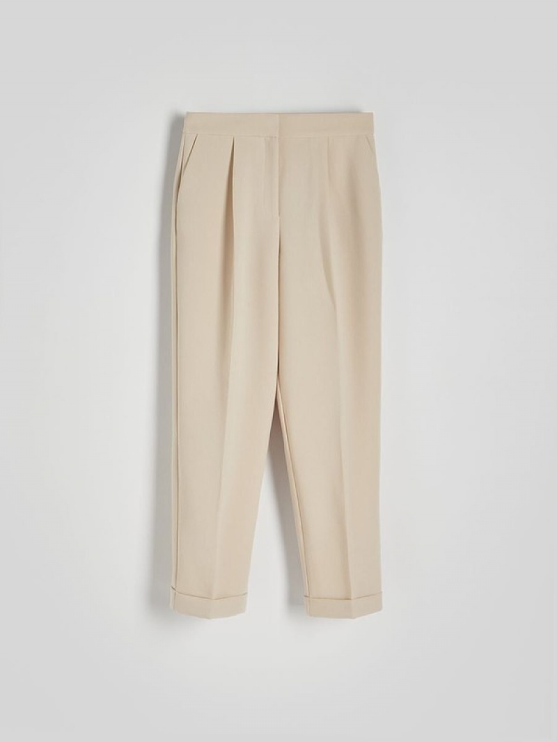 Reserved Cuffs Hosen Damen Beige | GTW-106589