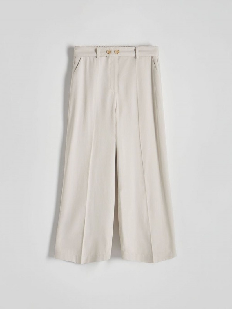 Reserved Culottepressed Crease Hosen Damen Beige | YSG-576184