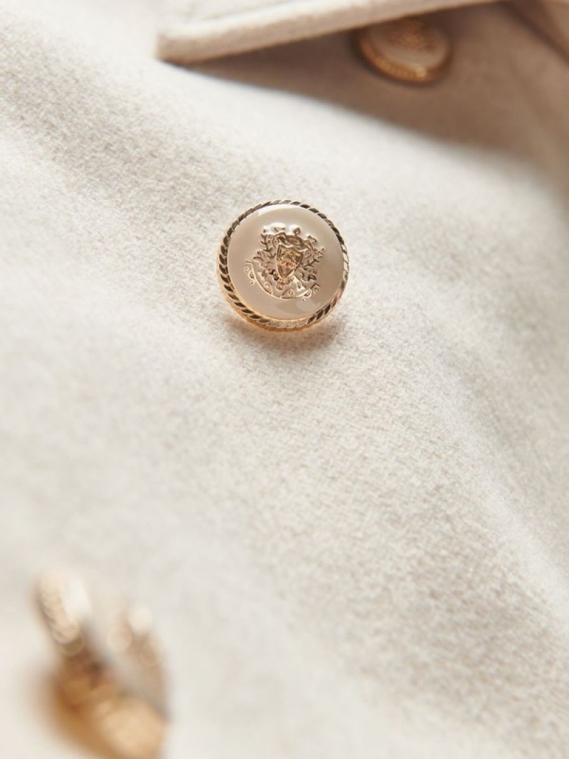 Reserved Decorative Buttons Mäntel Damen Beige | MVE-097283