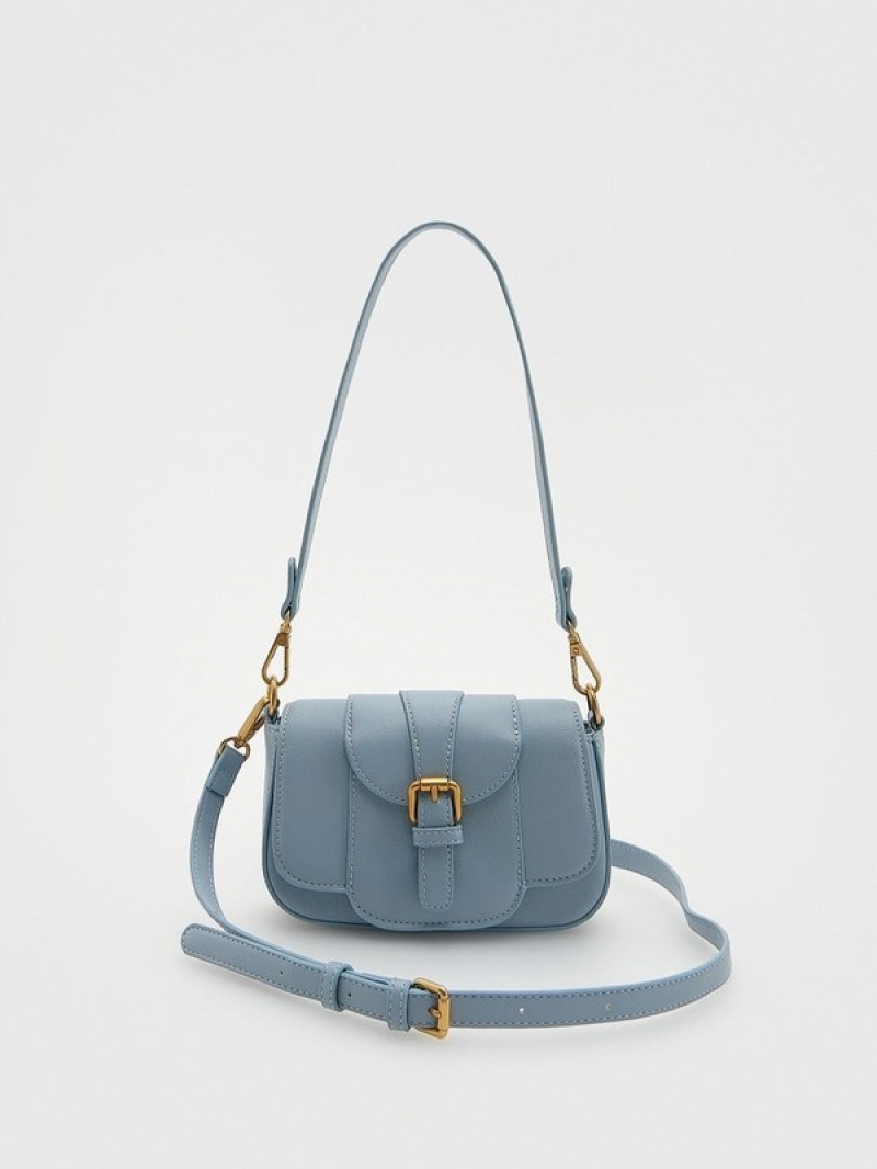 Reserved Decorative Schnallen Taschen Damen Blau | QMO-987216