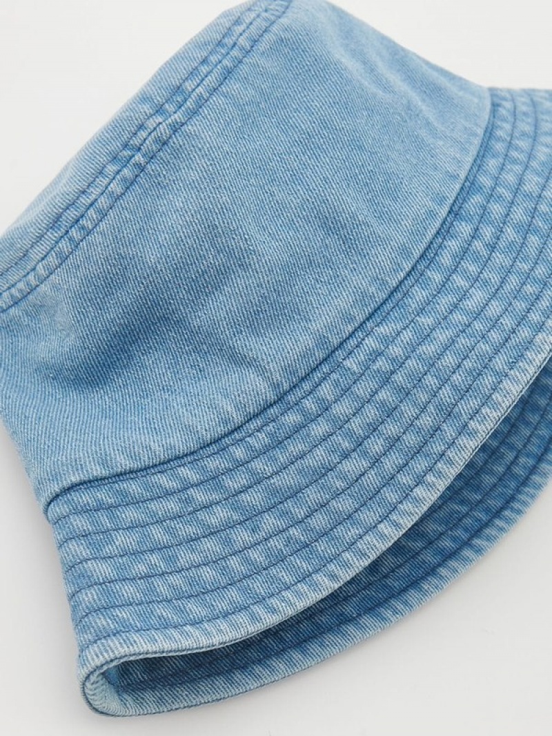 Reserved Denim Bucket Hüte Mädchen Blau | TML-761093