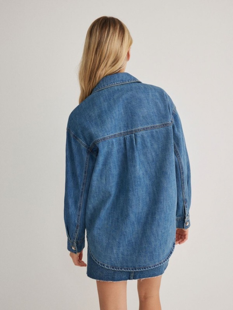 Reserved Denim Hemd Damen Blau | ZPK-480972