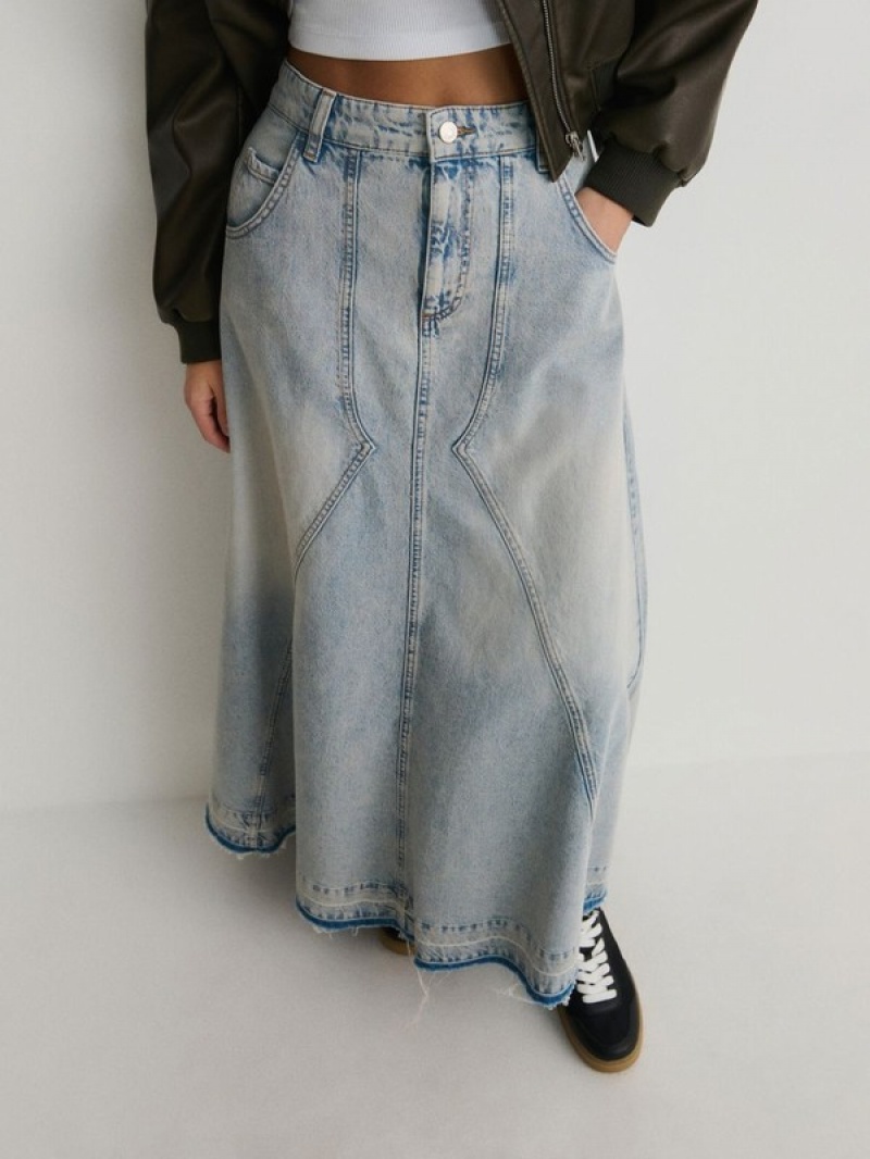 Reserved Denim Maxi Röcke Damen Blau | RXK-870952