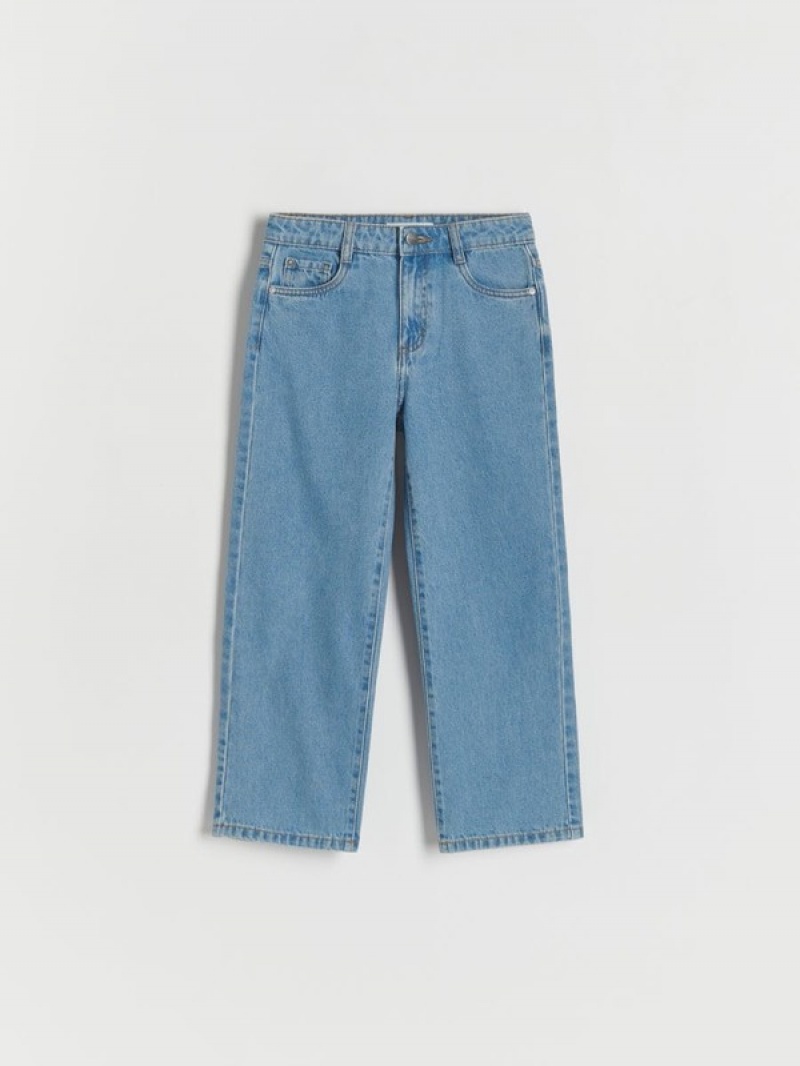 Reserved Distressed Gerade Jeans Mädchen Blau | DKL-623917