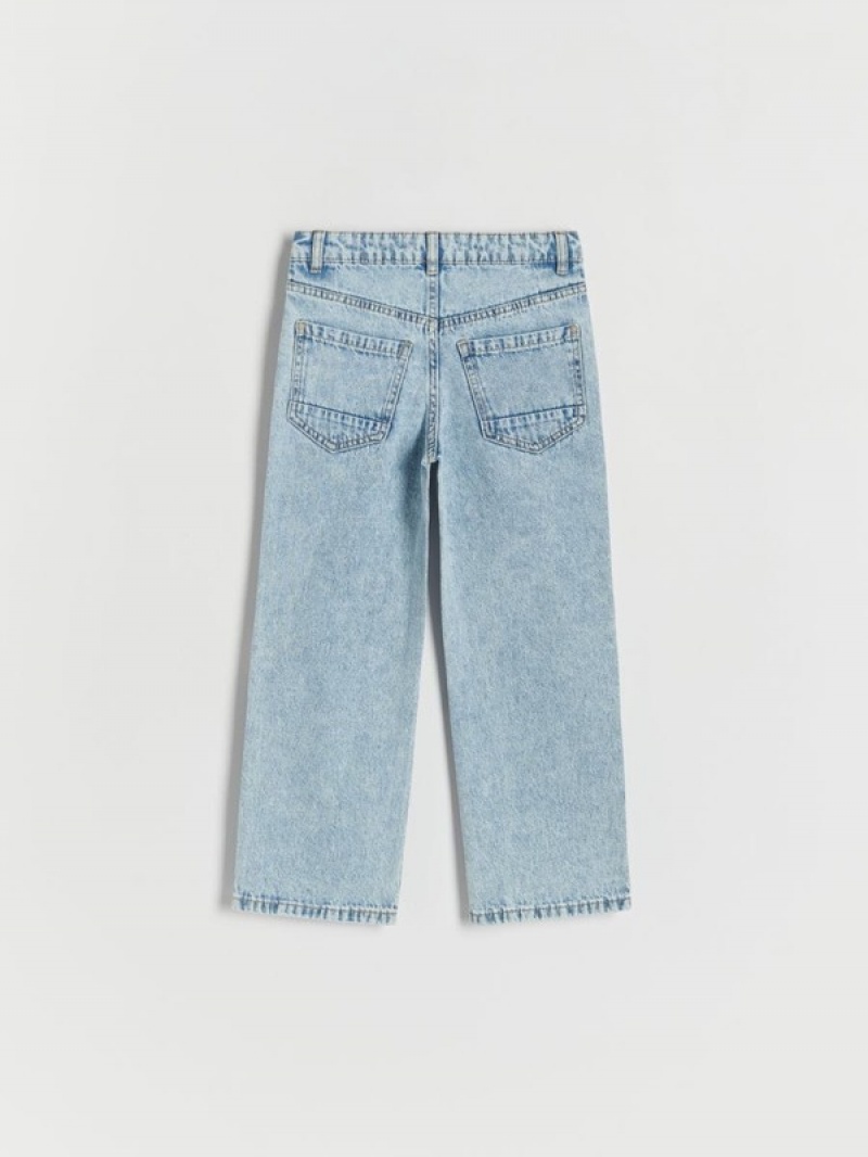 Reserved Distressed Gerade Jeans Mädchen Blau | HFG-875941