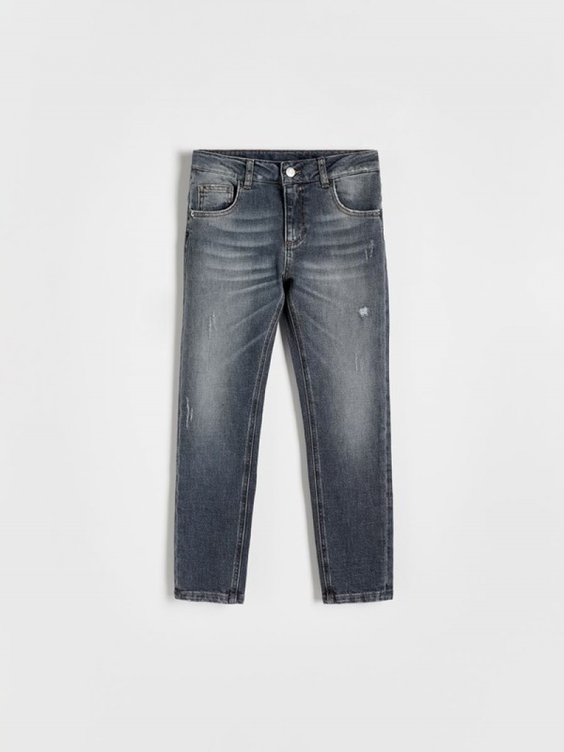 Reserved Distressed Slim Jeans Jungen Hellgrau | OVK-368409