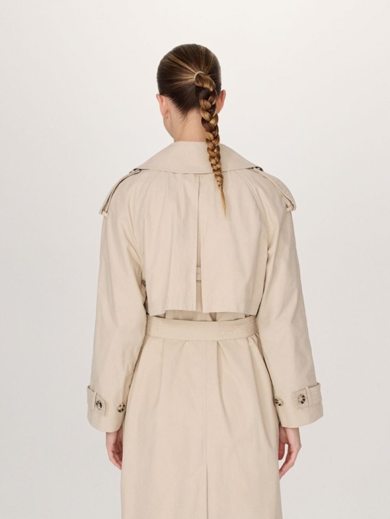 Reserved Double Breasted Oversized Trench Mäntel Damen Beige | TWO-158306