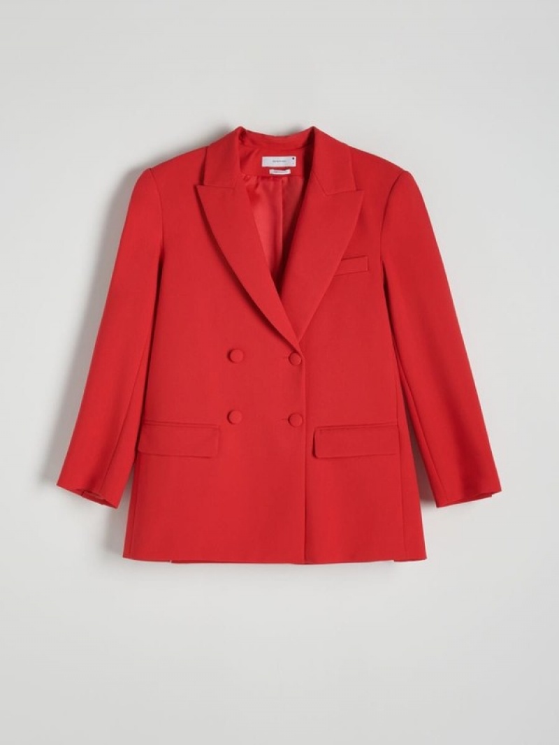 Reserved Double-breasted Blazer Damen Rot | OUW-489072