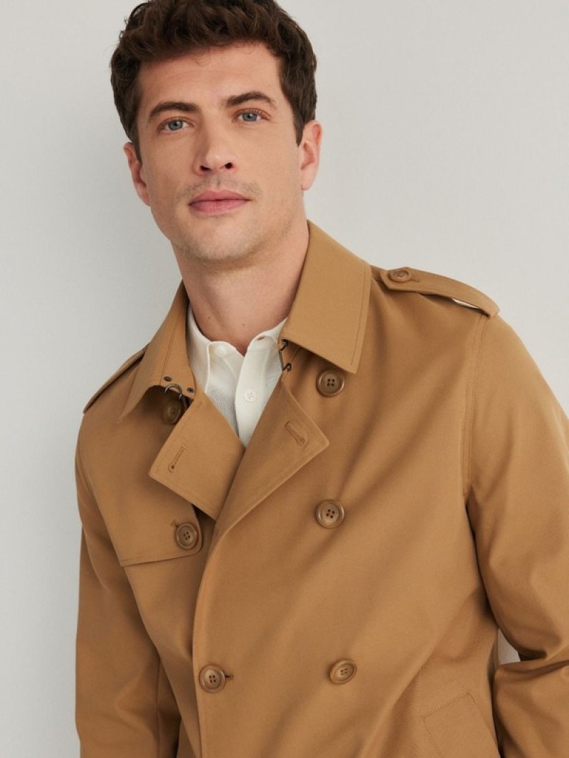 Reserved Double-breasted Trench Mäntel Herren Braun | ZXQ-521460