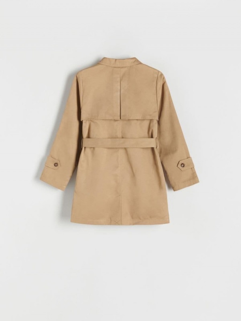 Reserved Double-breasted Trench With Jacken Mädchen Beige | CFX-576028