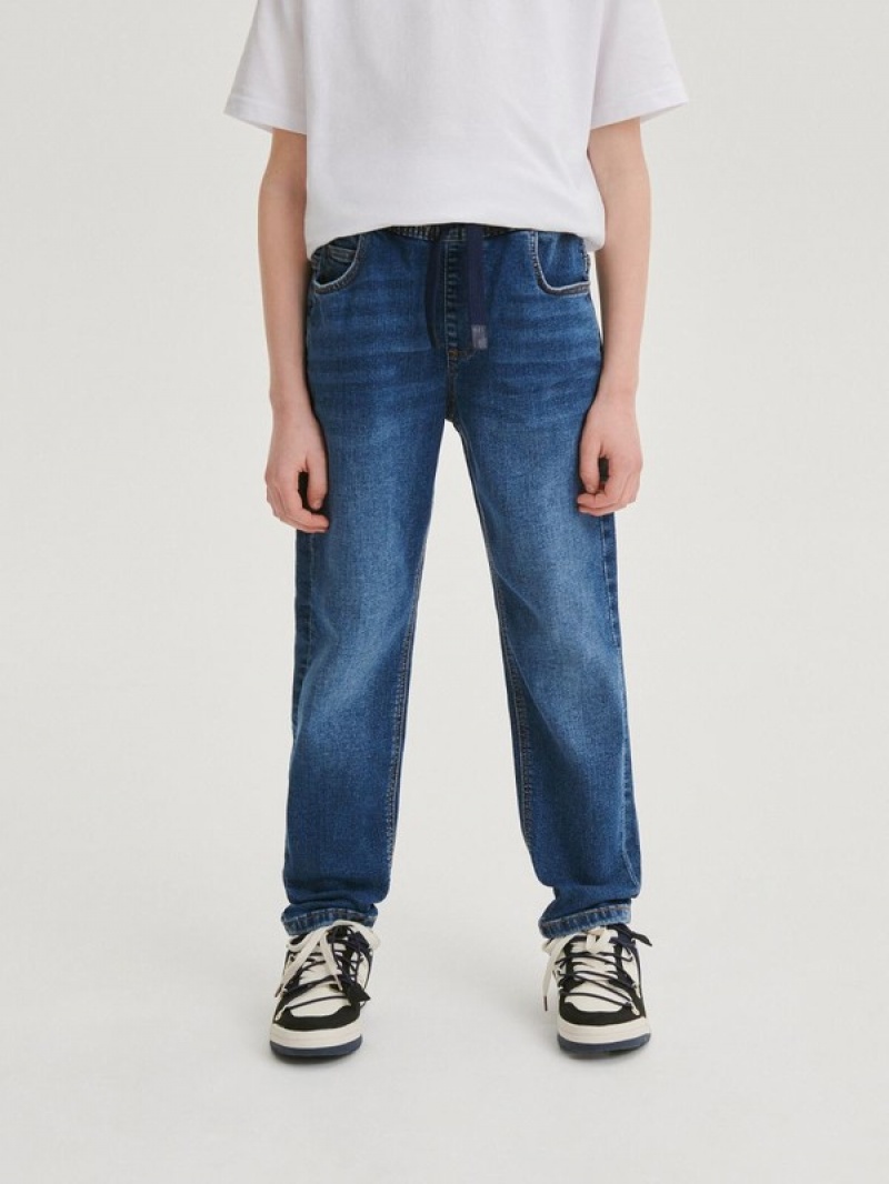 Reserved Elastic Carrot Jeans Jungen Blau | WAK-360921