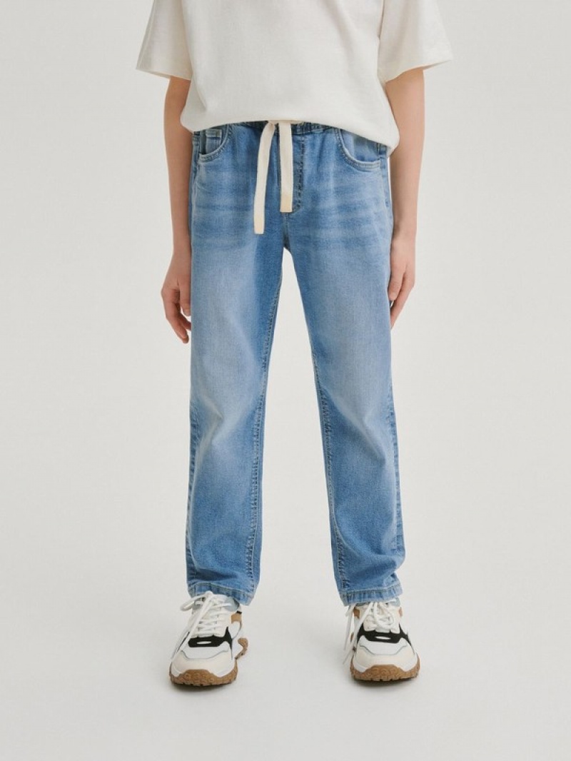 Reserved Elastic Carrot Jeans Jungen Blau | QJM-846539