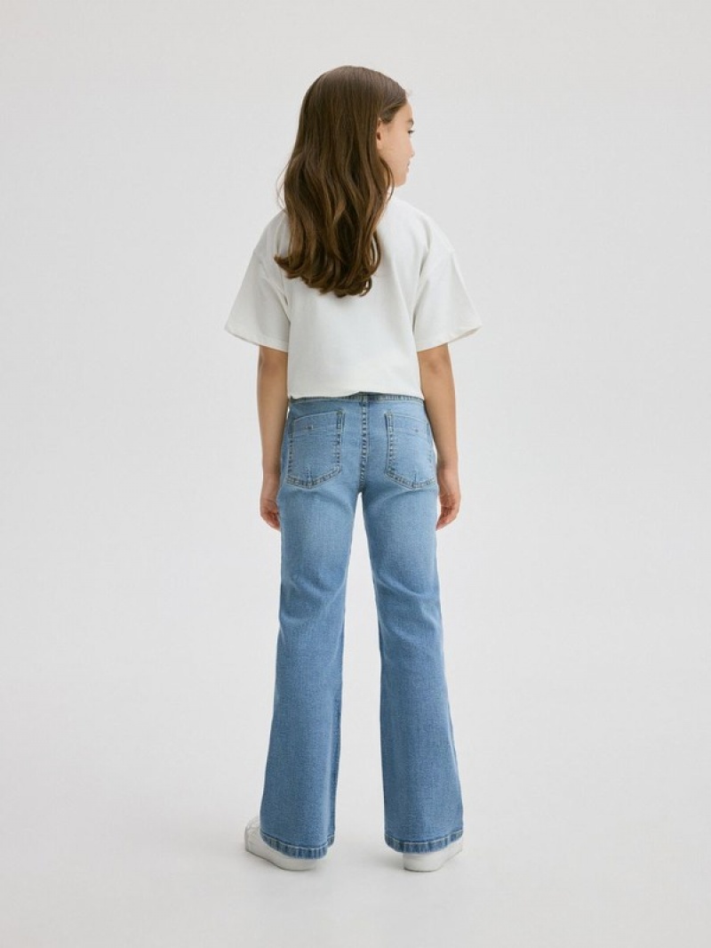 Reserved Elastic Flare Jeans Mädchen Blau | XBN-593678