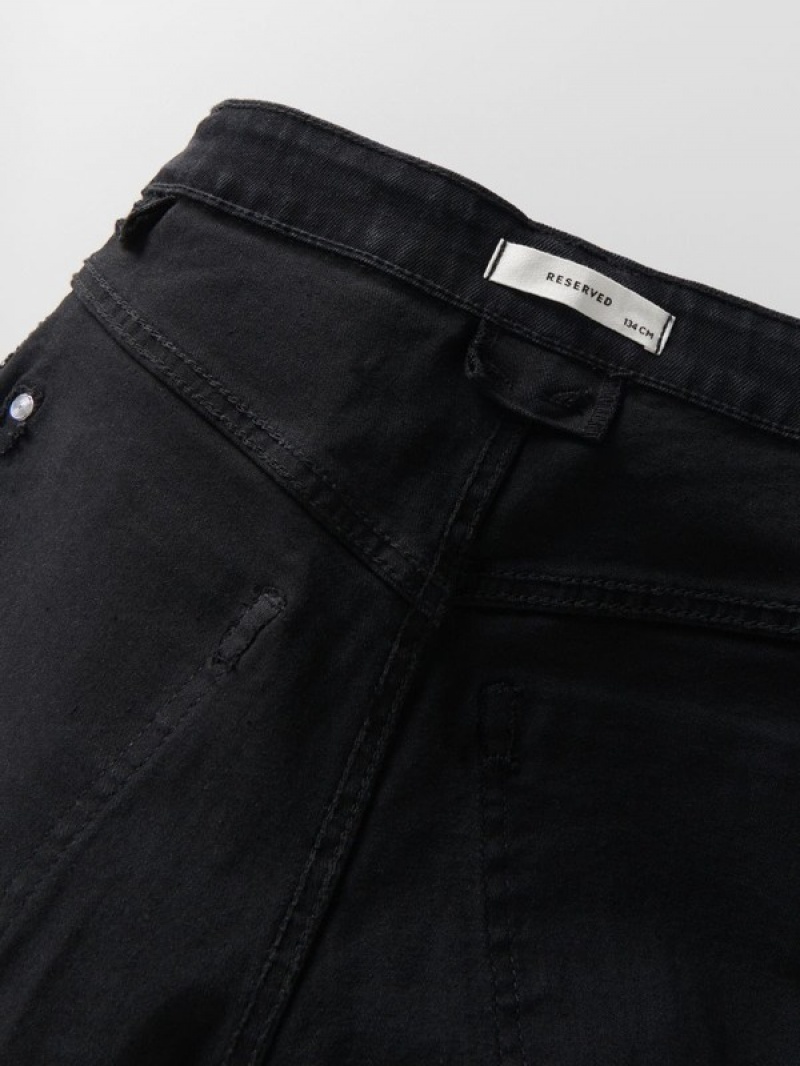 Reserved Elastic Gerade Jeans Mädchen Schwarz | EPW-475809