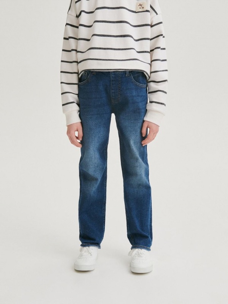 Reserved Elastic Regular Jeans Jungen Navy | HOM-780954