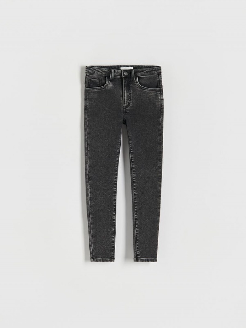 Reserved Elastic Schlank High Taille Jeans Mädchen Grau | MLQ-486310