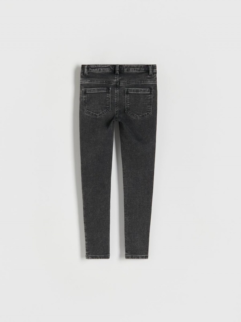 Reserved Elastic Schlank High Taille Jeans Mädchen Grau | MLQ-486310