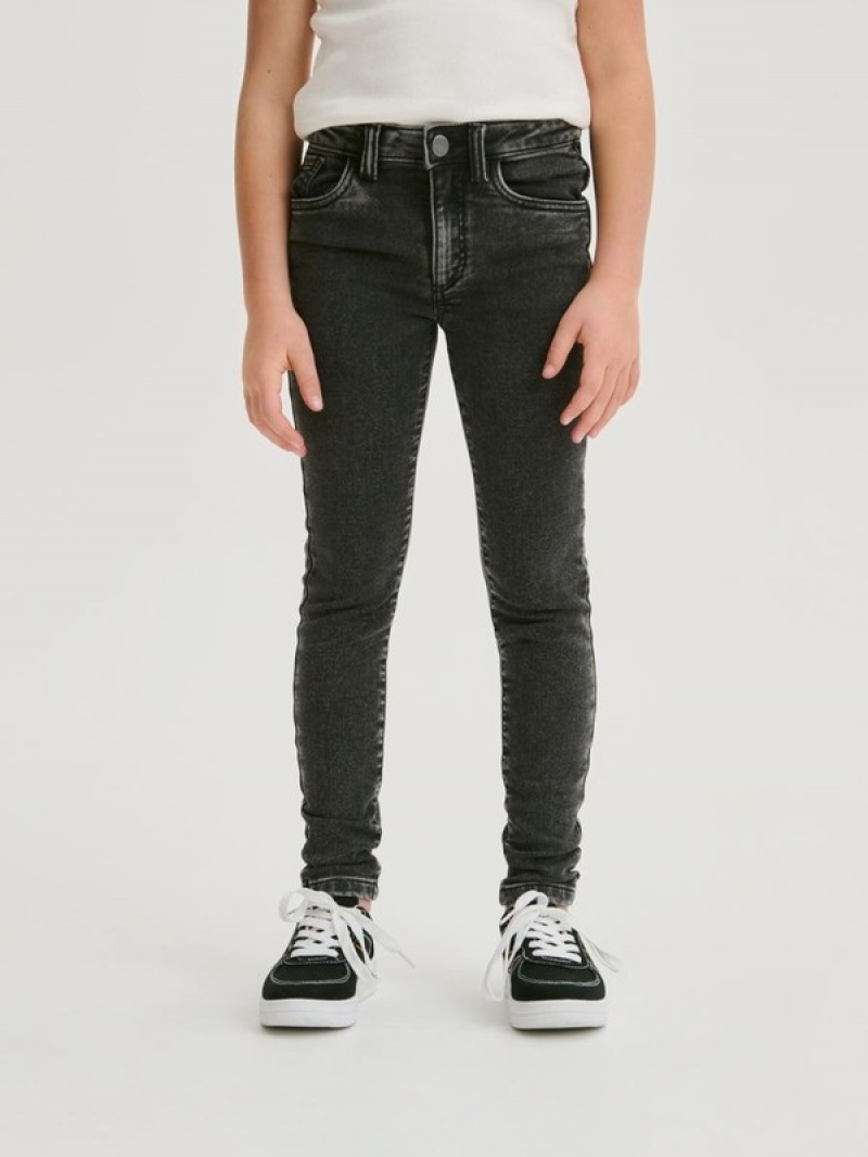 Reserved Elastic Schlank High Taille Jeans Mädchen Grau | MLQ-486310