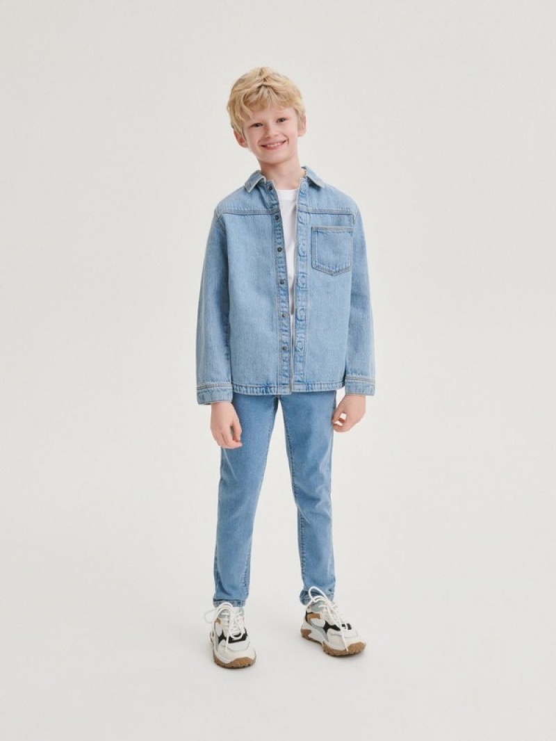 Reserved Elastic Slim Jeans Jungen Blau | RXV-560298