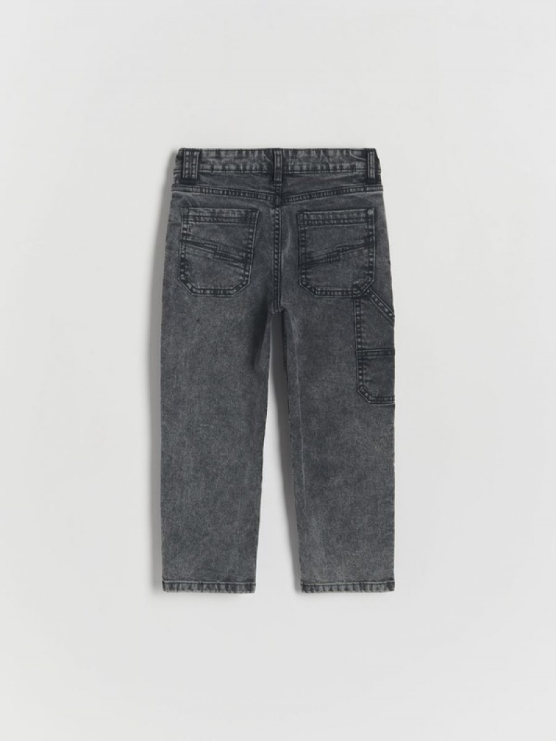 Reserved Elastic Weite Leg Jeans Jungen Hellgrau | LKJ-916378