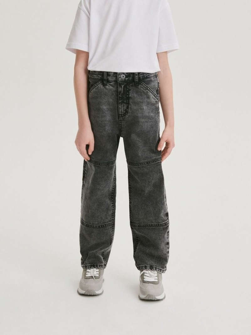 Reserved Elastic Weite Leg Jeans Jungen Hellgrau | MIL-510348