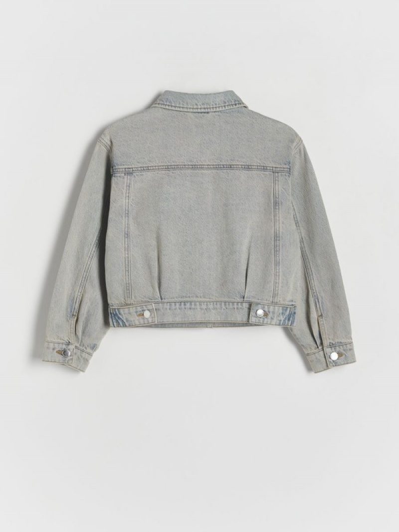 Reserved Faded Denim Jacken Mädchen Blau | FVI-729516