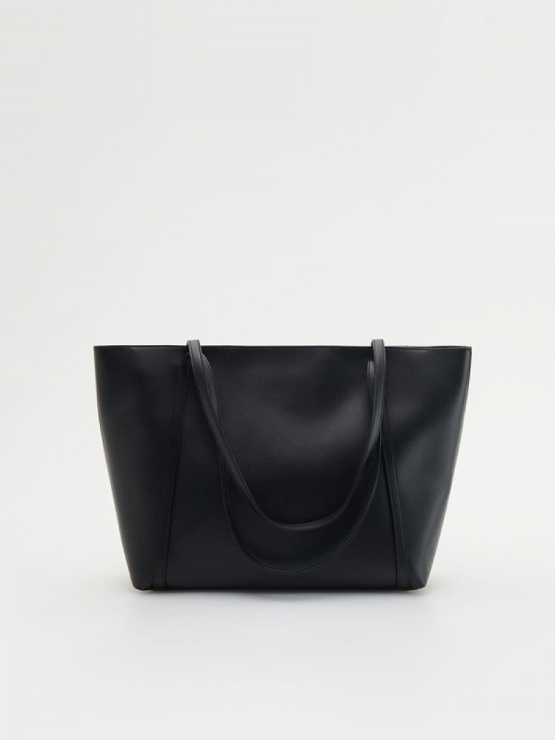 Reserved Faux Leder Taschen Damen Schwarz | HUI-018273