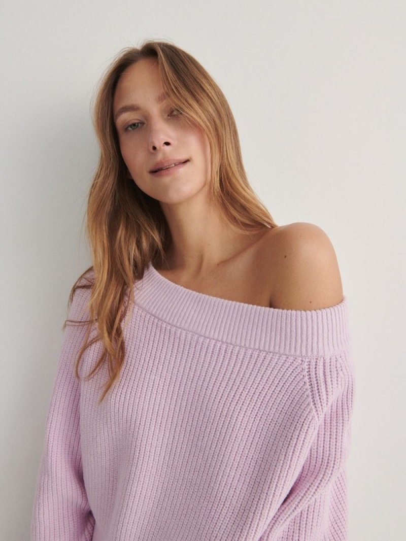 Reserved Fine Knit Pullover Damen Lavendel | XPZ-657204