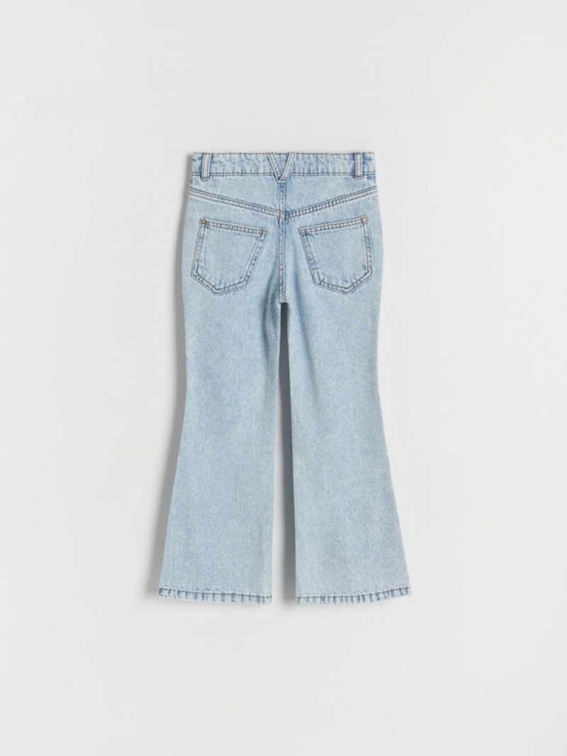 Reserved Flarehem Splits Jeans Mädchen Blau | CSE-765329