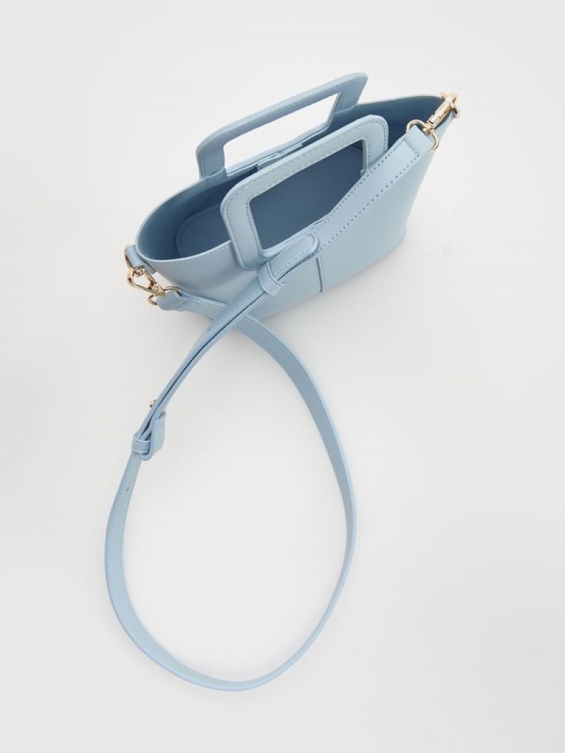 Reserved Geometric Handle Taschen Damen Hellblau | JOY-803594