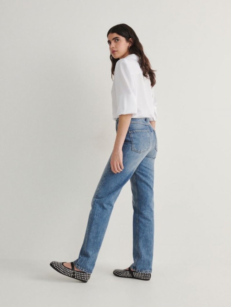 Reserved Gerade Jeans Damen Blau | JHW-751289