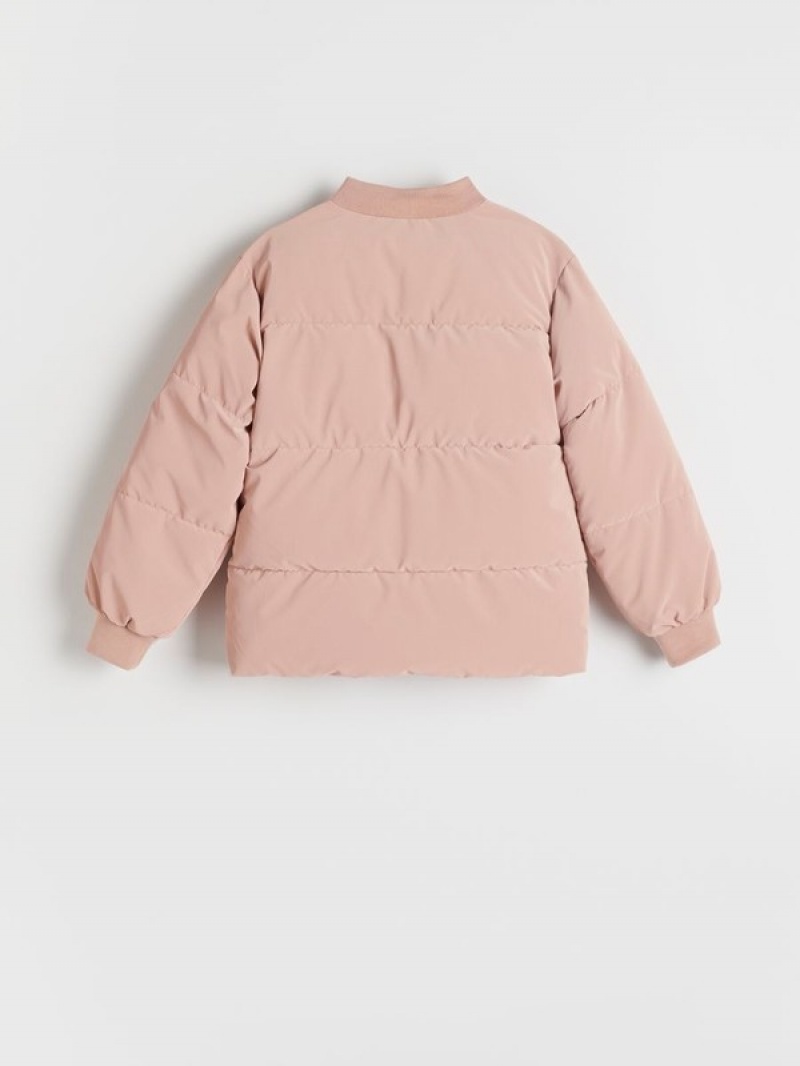 Reserved Gesteppt Bomber Jacken Mädchen Rosa | LNR-748529