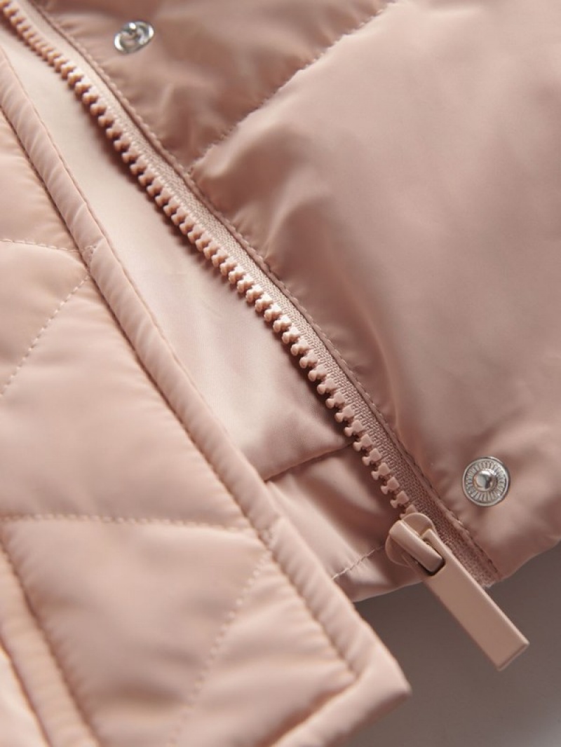 Reserved Gesteppt Bomber Jacken Mädchen Rosa | LNR-748529